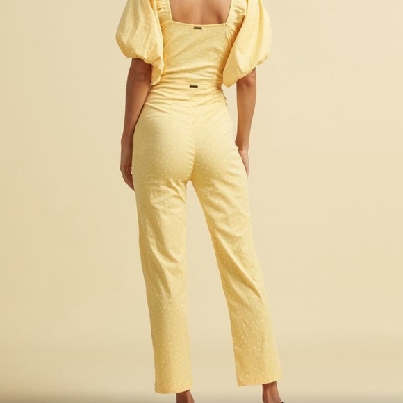 Billabong x The Salty Blonde Moonlight High Rise Pants Yellow Polka Dot Size 26 - Picture 3 of 11
